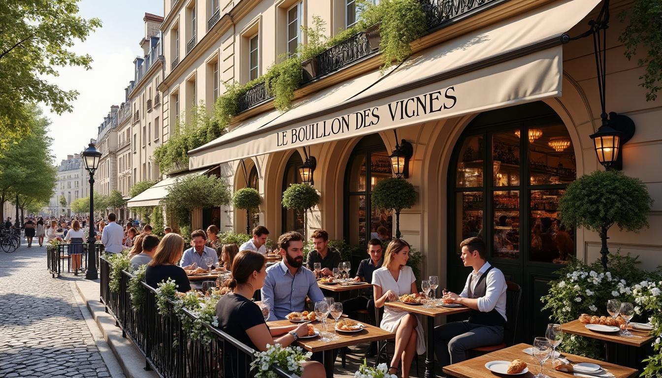découvrez le bouillon des vignes aux batignolles à paris, un lieu incontournable pour savourer une cuisine authentique dans une ambiance conviviale et chaleureuse.
